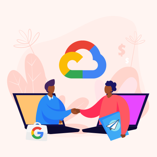 Handshake with Google AppSheet acquisition logo